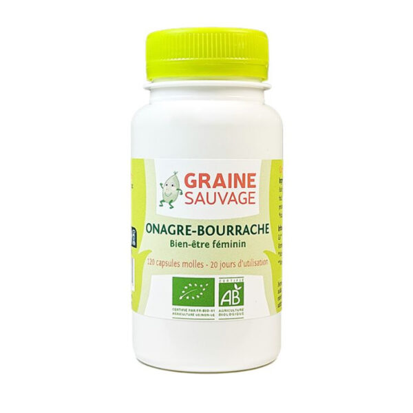 Huile Onagre-Bourrache Bio - 120 capsules